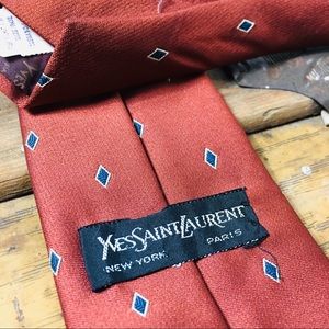 Yves Saint Laurent YSL Orange Pattern Mens Tie
